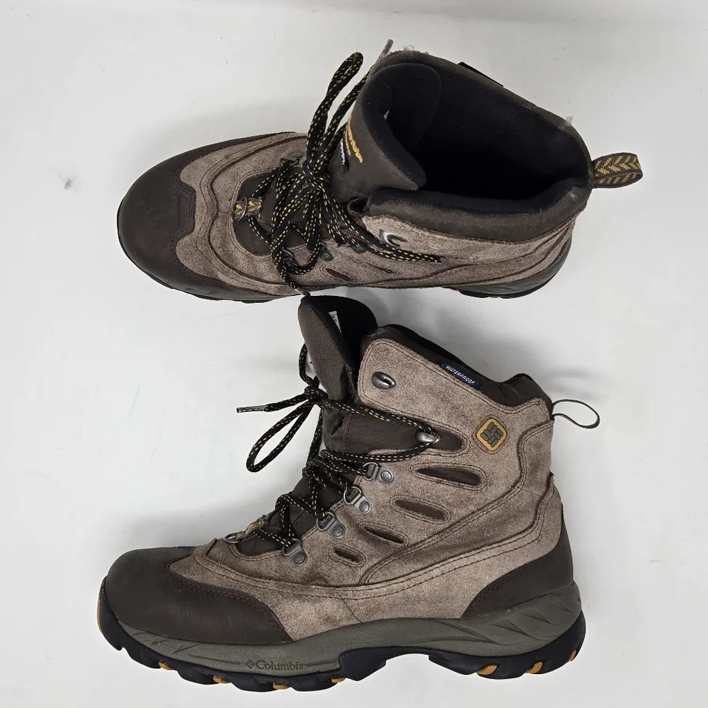 Columbia Men's Size 11 Icetrel II Brown Leather Waterproof Lace-Up Hiking Boots